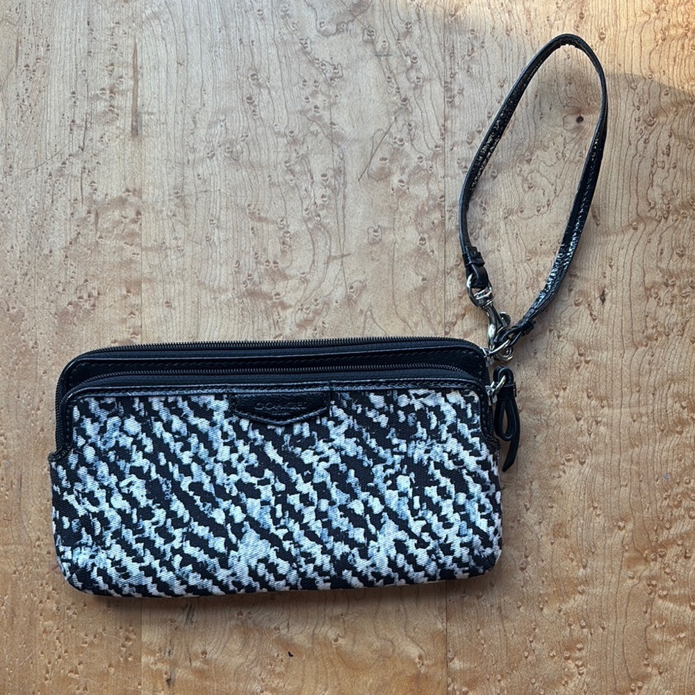Coach  Black and White Wristlet